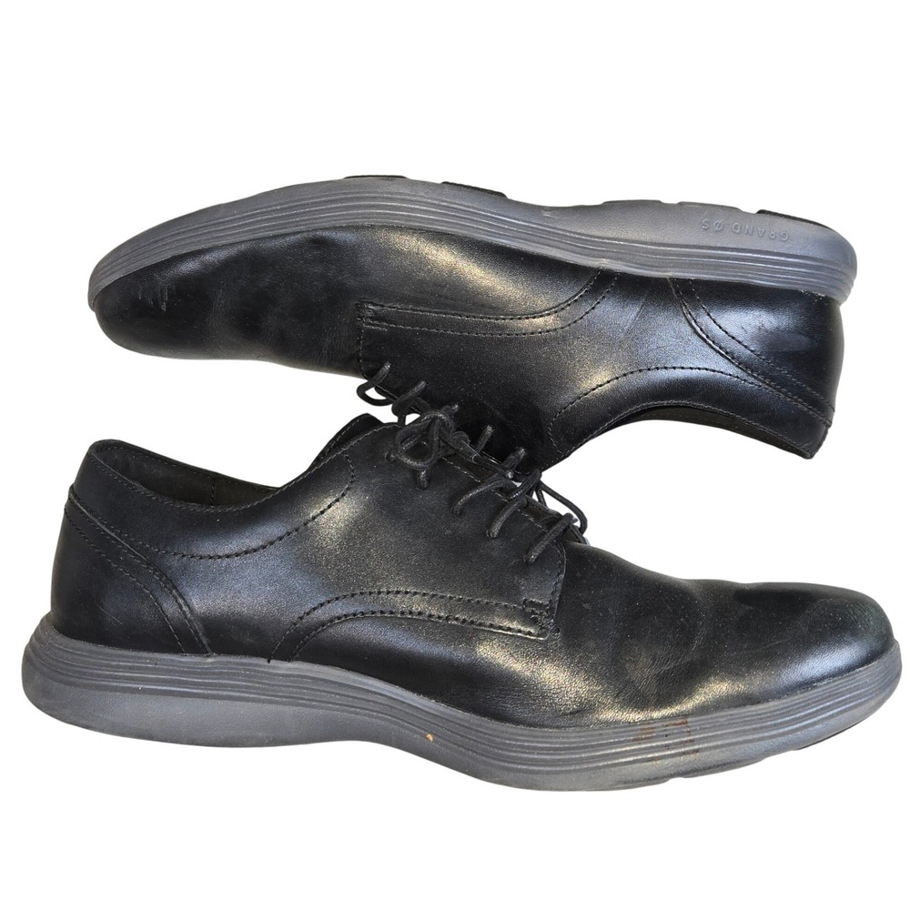 Cole Haan Grand Os Black Leather Oxford Dress Shoes‎ Mens 11.5 Wide - Picture 5 of 10